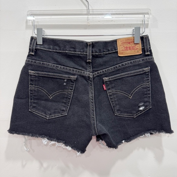 Vintage Levi’s Cutoff 515 Shorts Washed Black Cotton Lower Rise - Picture 2 of 6
